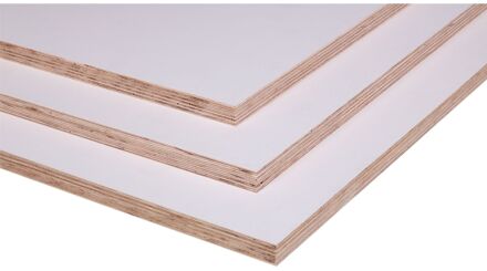 Praxis Multiplex - Powerprime Plus - Hardhout/eucalyptus - Wit Gegrond - 250x122 Cm - 10 Mm