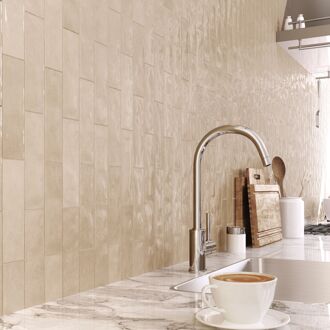 Praxis Nolita Wandtegel - Beige - 6,5x20 Cm - 0,36 M²