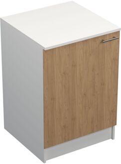 Praxis Onderkast Prim - 1 Deur - 1 Legplank - Eikkleurige Melamine - 60x89x59cm