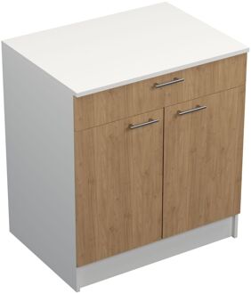 Praxis Onderkast Prim - Met Werkblad - Eikdecor Melamine - 80x59x89cm