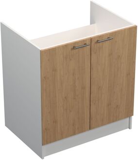 Praxis Onderkast Spoeltafel Prim - 2 Deuren - Eik-look - 120x87x59cm - 16mm Melamine