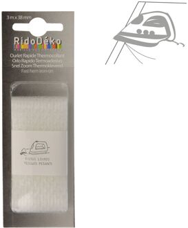 Praxis Opstrijkbare Zoomband Verzwaard 3,8cm Wit 3m