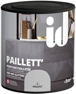Praxis Paillett' Glitterverf - Zilver - Afwasbaar - 500ml - Zijdeglans