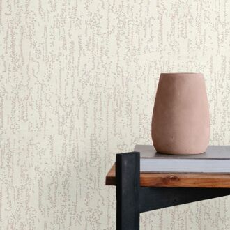 Praxis Papierbehang Grove Stuc Uni 7003-3 - Ecru Met Rozige Ondertoon - 10,05m X 53cm