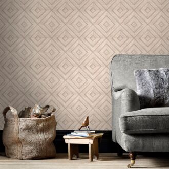 Praxis Papierbehang Houten Paneel Fh37514 - Beige - Taupe - 10,05 M X 52,8 Cm