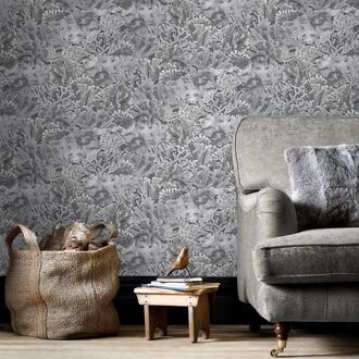 Praxis Papierbehang Koraal - Grijs - 10,05 M X 52,8 Cm