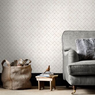 Praxis Papieren Behang Tegel - Beige - Taupe - 10,05 M X 52,8 Cm