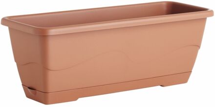 Praxis Plantenbak Lea - Terracotta - Kunststof - 50x16x16cm