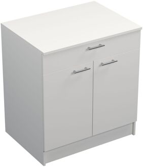 Praxis Prim Onderkast 2 Deuren 1 Lade - Wit - 80x89x59cm - Inclusief Werkblad