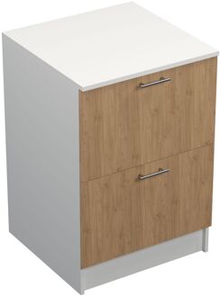 Praxis Prim Onderkast - 2 Lades - Eikkleur - Melamine - 60x89x59cm
