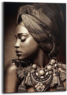 Praxis Schilderij Afrikaanse Vrouw Kleurrijk Slim Frame Mdf 50x70cm
