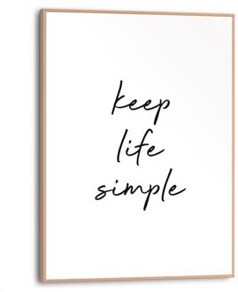 Praxis Schilderij Keep Life Simple Zwart-wit 30x40cm