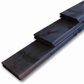 Praxis Schuttingplank - Grenen - Geïmpregneerd - 2,8x14,5x200cm - Zwart - Blokhutprofiel
