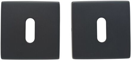 Praxis Sleutelgatrozet - Staal - Vierkant - 50x50mm - Mat Zwart - 2 Stuks