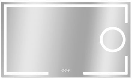 Praxis Spiegel Brett Rechthoek Met Ledverlichting Touch Sensor En Spiegelverwarming 70x120cm