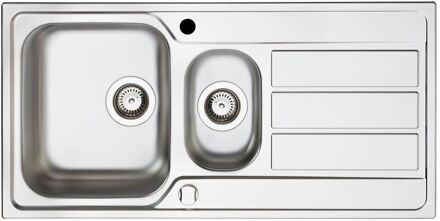 Praxis Spoelbak Athena 1,5 Bak 100x50cm Met Afdruiprek Rvs