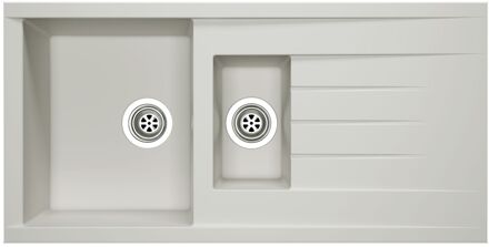 Praxis Spoelbak Cube 1,5 Bak 100x50x21cm Composiet Wit