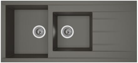 Praxis Spoelbak Cube 2 Bakken 110x50x21cm Composiet Betongrijs