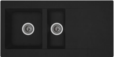 Praxis Spoelbak Einna 1,5 Bak 100x50x20cm Composiet Zwart