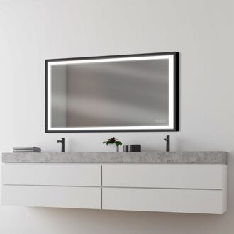 Praxis Swann Badkamerspiegel Met Verlichting Swann Black 2 - Rechthoekig - Zwart - 120x75 Cm