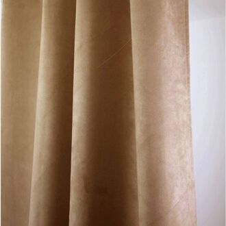 Praxis Sweet Lichtdoorlatend Kant En Klaar Gordijn Bruin Suède Canvas 145 X 260 Cm