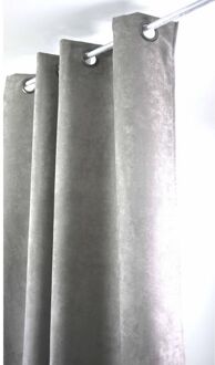 Praxis Sweet Lichtdoorlatend Kant En Klaar Gordijn Grijs Suède 145 X 260 Cm