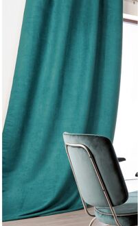 Praxis Sweet Lichtdoorlatend Kant En Klaar Gordijn Groen Suède Canvas 145 X 260 Cm