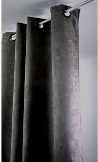 Praxis Sweet Lichtdoorlatend Kant En Klaar Gordijn Suède Antraciet 145 X 260 Cm