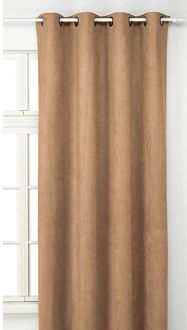 Praxis Sweet Lichtdoorlatend Kant En Klaar Gordijn Suède Bruin 145 X 260 Cm