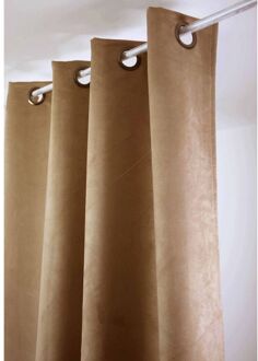 Praxis Sweet Lichtdoorlatend Kant En Klaar Gordijn Suède Bruin 145 X 260 Cm