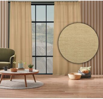 Praxis Tamis Lichtdoorlatend Kant En Klaar Gordijn Beige 140 X 260 Cm