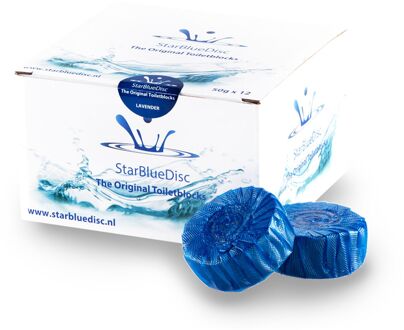 Praxis Toiletblokjes, WC Blokjes, halfjaarverpakking doosinhoud 12 stuks, blauw