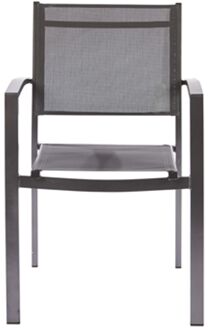 Praxis Trapani Tuinstoel - Aluminium Frame - Grijs Textileen - Stapelbaar