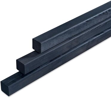 Praxis Tuinpaal Vierkant Geïmpregneerd - Grenen - 68x68mm - Lengte 270cm - Zwart