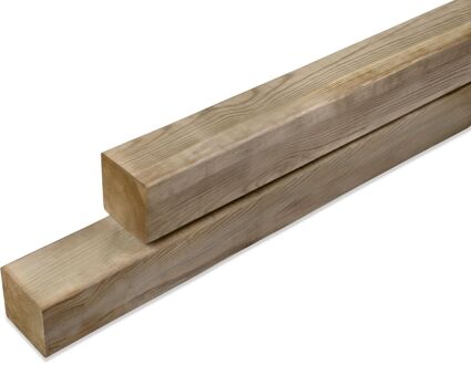 Praxis Tuinpaal Vierkant Geïmpregneerd - Grenen - 68x68mm - Lengte 300cm