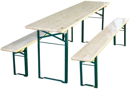 Praxis Tuinset - Hout En Metaal - Natuurlijk - Inklapbaar - 6 Personen - 180x50cm