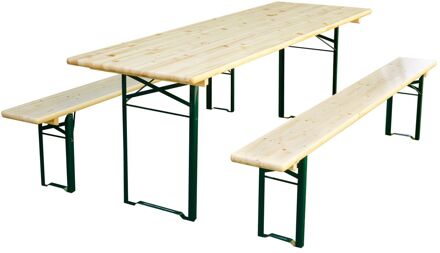 Praxis Tuinset - Hout En Metaal - Natuurlijk - Inklapbaar - 6 Personen - 200x80cm