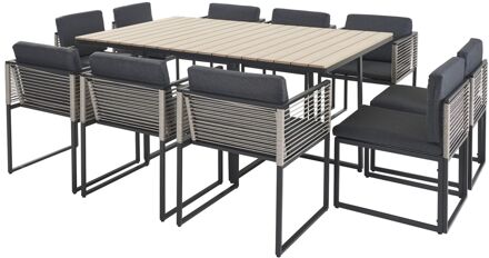 Praxis Tuinset Monaco - Staal En Polywood - Antraciet - 10 Personen - 180x118cm