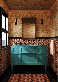 Praxis Vliesbehang Animalprint - Koraalroze - Offblack - Metallic Koraal - 10,05m X 53cm