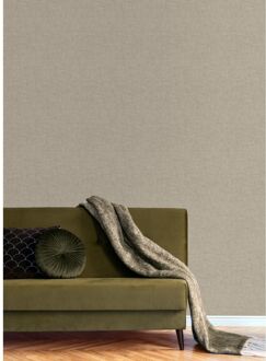 Praxis Vliesbehang Antibes An28205 - Vergrijsd Bruin - Bruin Met Gele Ondertoon - 10,05 M X 53 Cm