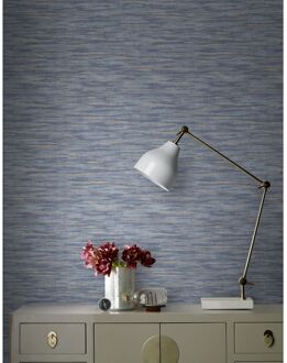 Praxis Vliesbehang Antibes An28223 - Donkerblauw - Vergrijsd Blauw - Bruin - 10,05m X 53cm