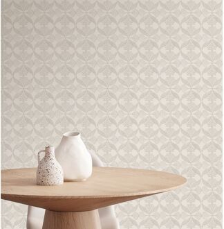 Praxis Vliesbehang Antibes An28230 - Off White - Zilver - 10,05 M X 53 Cm