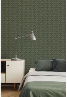 Praxis Vliesbehang Antibes An28231 - Donkergroen - Goud - 10,05 M X 53 Cm
