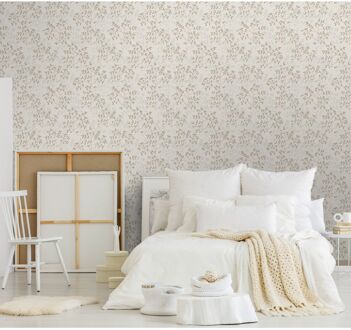 Praxis Vliesbehang Antibes An28251 - Off White - Beige-bruin - Middengrijs - 10,05m X 53cm