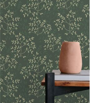 Praxis Vliesbehang Antibes An28253 - Donkergroen - Zwart - Zilver-goud - 10,05 M X 53 Cm