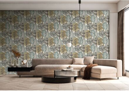 Praxis Vliesbehang Antibes An28281 - Grijs - Beige - 10,05m X 53cm