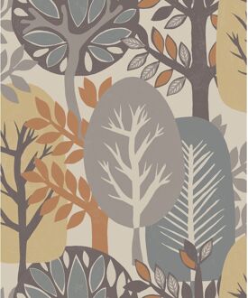 Praxis Vliesbehang Antibes An28282 - Grijsblauw - Beige - 10,05 M X 53 Cm