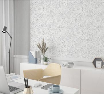 Praxis Vliesbehang Assorti 2022-2024 33952 - Heel Licht Grijs - Offwhite - 10,05m X 53cm