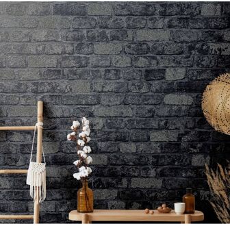 Praxis Vliesbehang Assorti 2022-2024 58423 - Antraciet - Zwart - 10,05m X 53cm