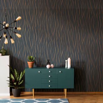 Praxis Vliesbehang Assorti 2022-2024 6813-50 - Zwart - Koper - Roestbruin - 10,05m X 53cm